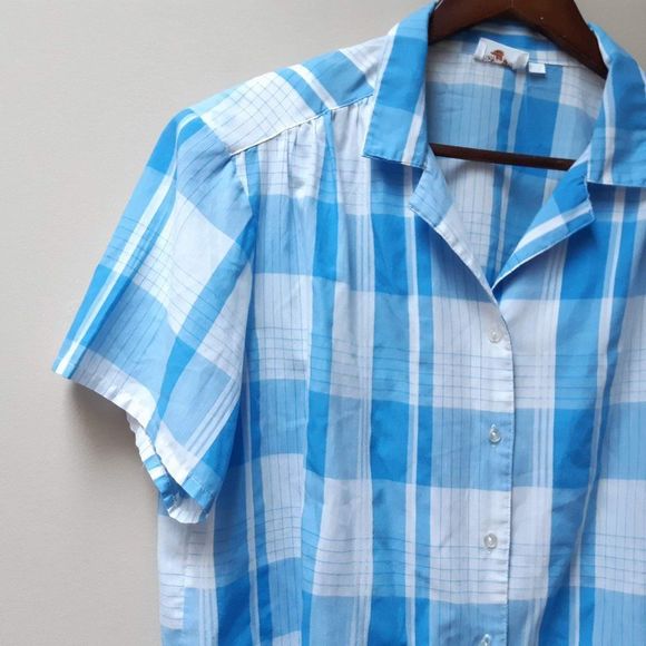 vintage soft plaid blouse - Picture 3 of 4